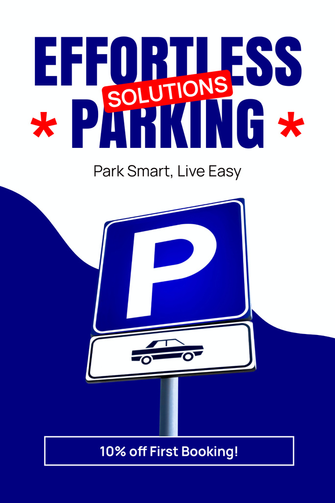 Designvorlage Discount on First Booking of Parking Space für Pinterest