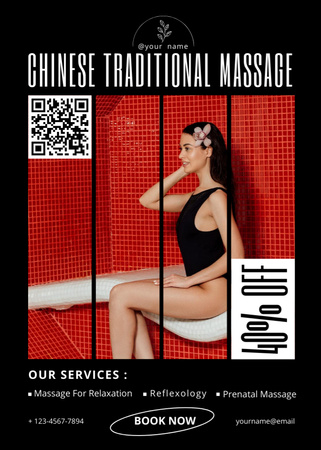 Ontwerpsjabloon van Flayer van Chinese Traditional Massage Discount