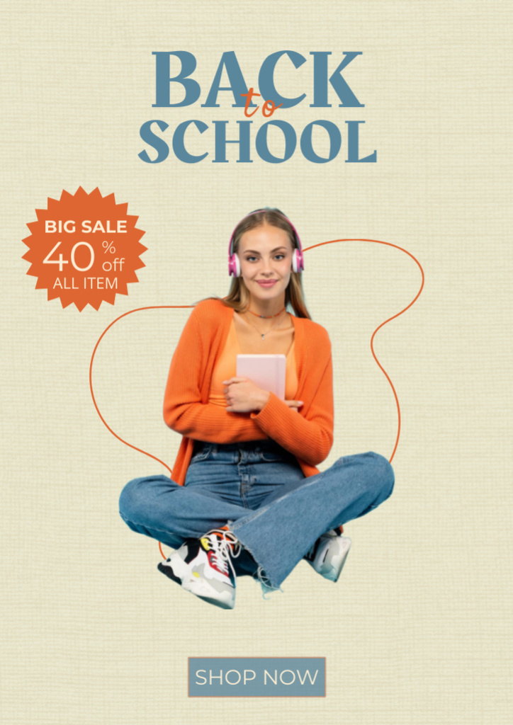 Modèle de visuel Back to School Special Offer  - A4