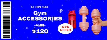 New Year Offer of Gym Accessories Coupon Design Template