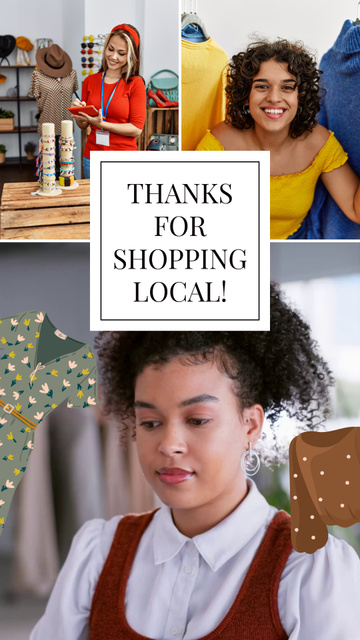 Small Business Owner Gratitude For Shopping Locals Instagram Video Storyデザインテンプレート