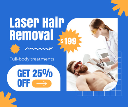 Offer Prices for Laser Hair Removal Facebook Design Template