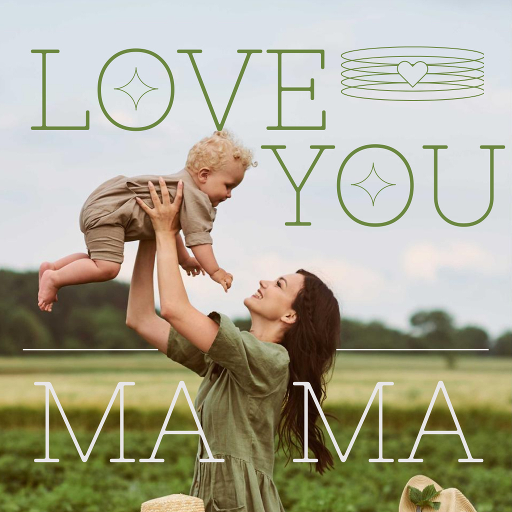 Love You Mom Photo for Mother's Day Greeting Instagram – шаблон для дизайну