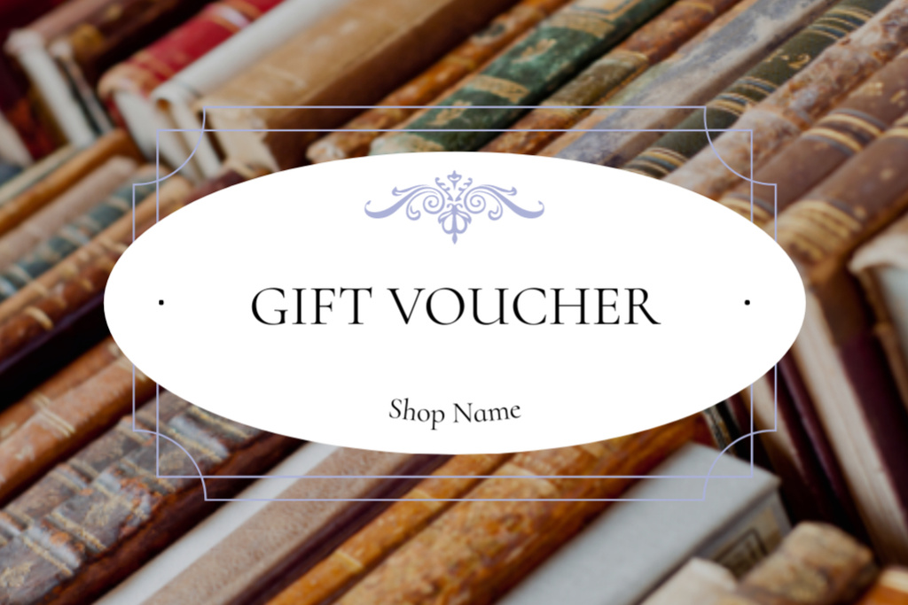 Gift voucher for bookstore Gift Certificate Design Template