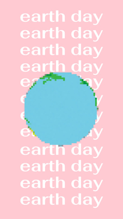 Earth Day Announcement with Planet in Blue Instagram Video Story Design Template