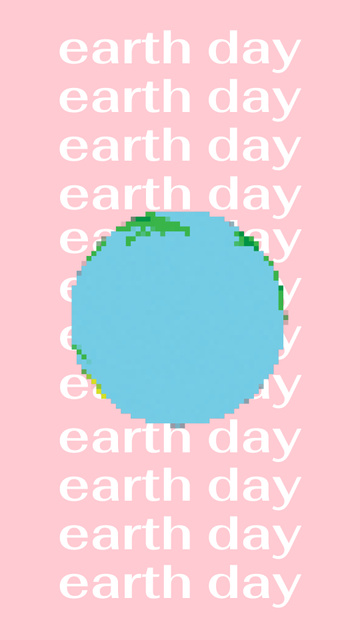 Earth Day Announcement with Planet in Blue Instagram Video Story Design Template