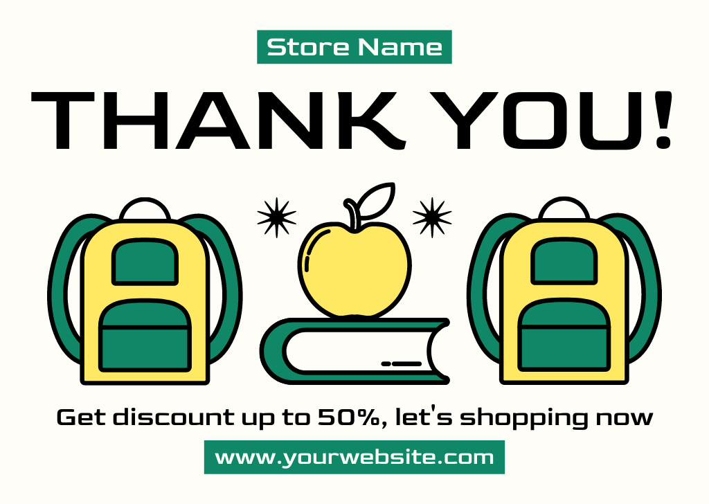 School Store Shopping Discount Offer Card – шаблон для дизайна
