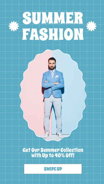 Summer Fashion for Men Instagram Video Story Design Template