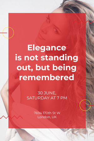 Elegance quote with Young attractive Woman Invitation 6x9in – шаблон для дизайна