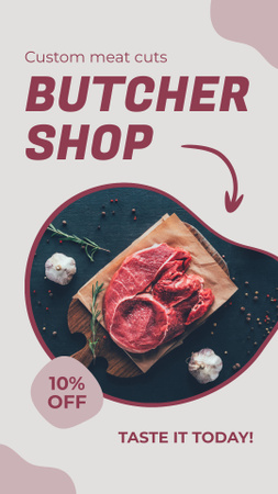 Custom Meat Cuts for Gourmets Instagram Story Design Template