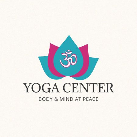 Yoga Center Emblem Logo tervezősablon