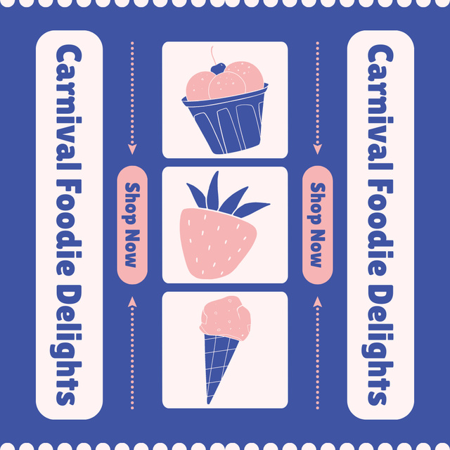 Designvorlage Best Carnival Foodie With Ice Cream And Cupcakes für Instagram AD