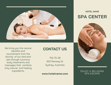 Template di design Offerta di massaggi per le donne nel centro termale Brochure 8.5x11in