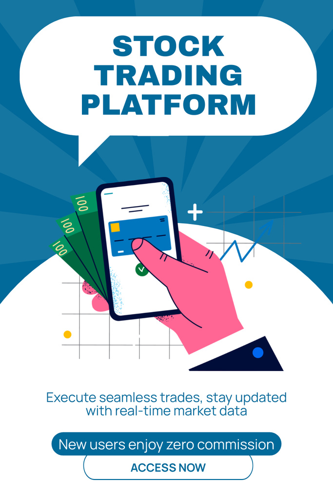 Efficient and Convenient Platform for Stock Trading Pinterest – шаблон для дизайна