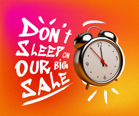 Ontwerpsjabloon van Facebook van Sale Announcement with Alarm Clock