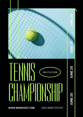 Tennis Championship Announcement Invitation Design Template