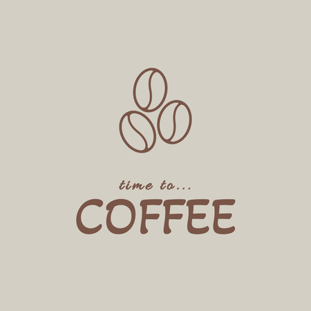 Ontwerpsjabloon van Logo van Cafe Ad with Coffee Beans
