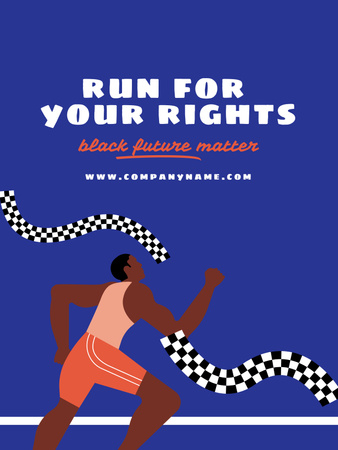 Protest against Racism with Running Guy Poster 36x48in Design Template