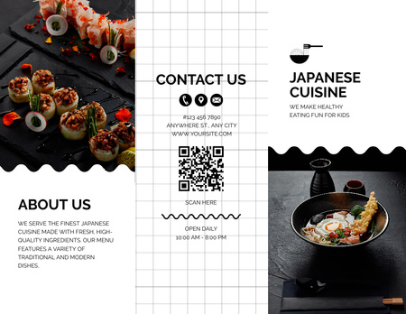 Offer of Appetizing Blues of Japanese Cuisine Brochure 8.5x11in Design Template