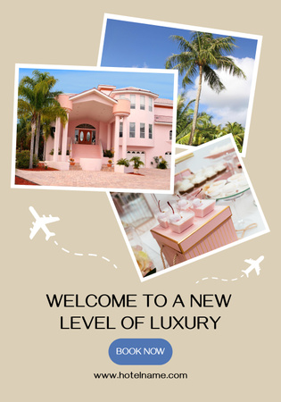 Luxury Hotel Ad Poster 28x40in Design Template