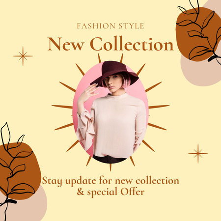 Fashion Sale Ad with Attractive Woman Instagram Design Template