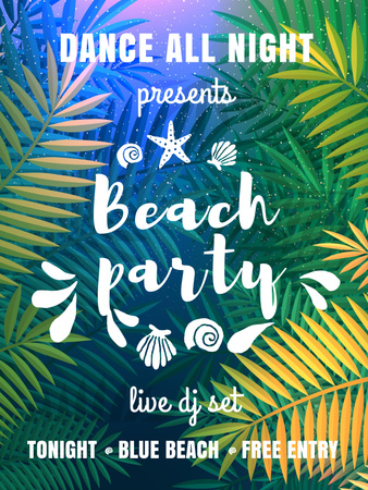 Platilla de diseño Dance party invitation with Palm leaves Poster US