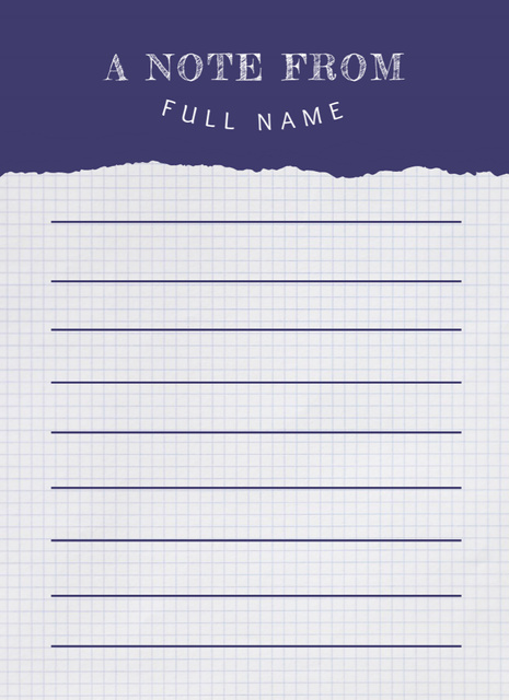 Daily Schedule with Purple Lines Notepad 4x5.5in Design Template