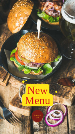 New Fast Food Offer with Tasty Burger Instagram Story Design Template