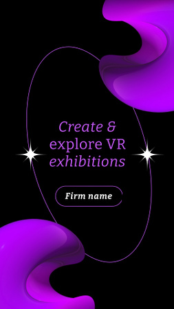 Virtual Exhibition Announcement with Gradient Spots Instagram Video Story Design Template