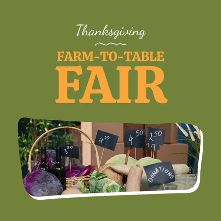 Affordable Thanksgiving Fair With Ripe Vegetables Animated Post Design Template