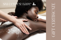 Spa Center Advertisement with Young Woman Enjoying Massage