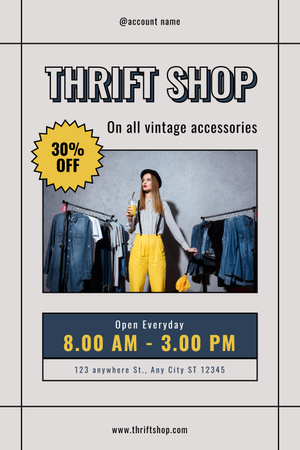 Vintage clothes and accessories sale Pinterestデザインテンプレート