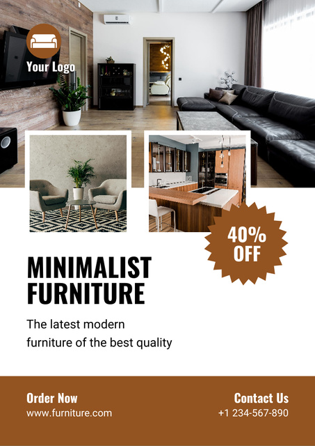 Designvorlage Minimalist Furniture Sale Announcement für Flyer A4