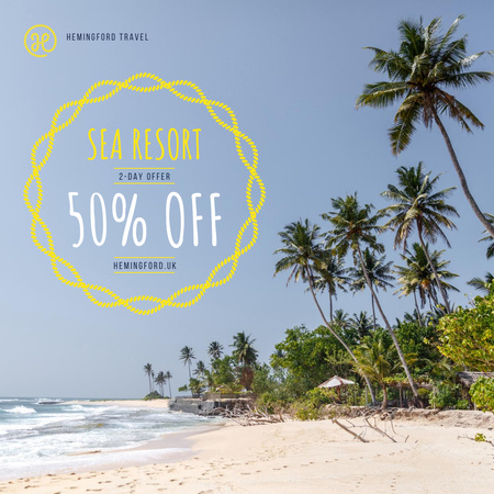 Vacation Tour Offer Palms at Seacoast Instagram AD Design Template
