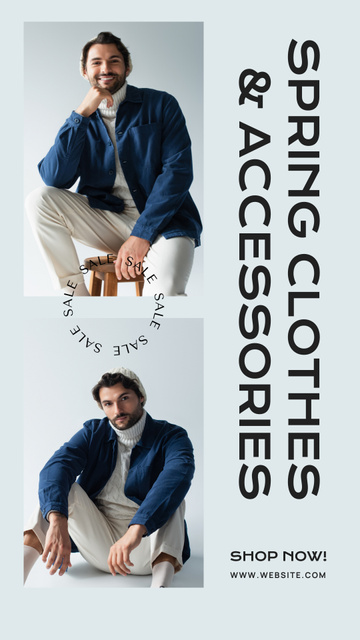 Men's Clothing and Accessories Spring Sale Offer Instagram Video Story Tasarım Şablonu