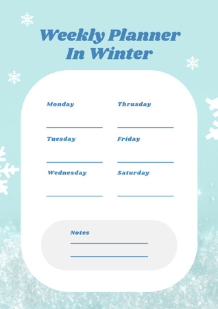 talvi viikoittainen suunnittelija Schedule Planner Design Template