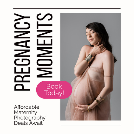Ніжна фотосесія, щоб зафіксувати моменти вагітності Instagram AD – шаблон для дизайну