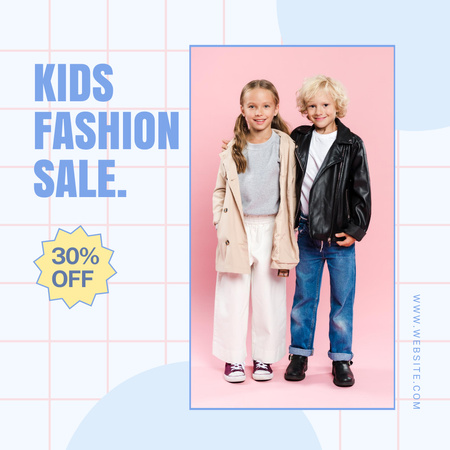 Kids Fashion Sale Announcement Instagram Design Template