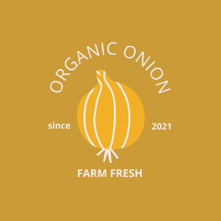 Plantilla de diseño de cebollas frescas de granja Logo 