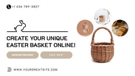 Easter Basket Creating With Delivery And Discount Full HD video Design Template