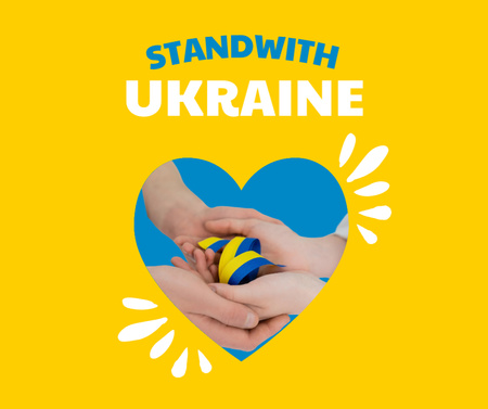 Call to Stand with Ukraine with Heart Facebook Design Template