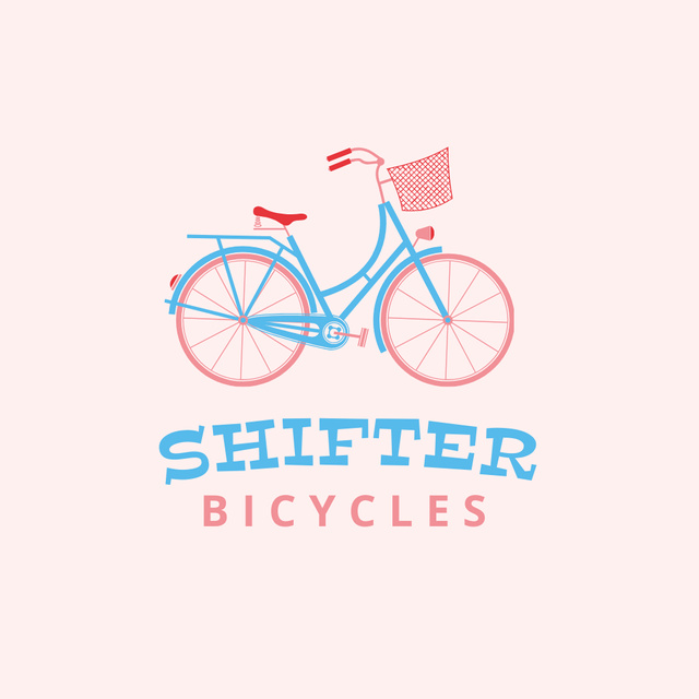 Cute Illustration of Bicycle Logo – шаблон для дизайна