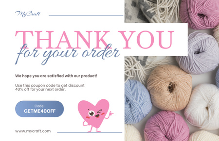 Thank You for Yarn Order Thank You Card 5.5x8.5in Design Template
