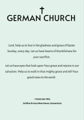 Easter Church Service Invitation with Eggs on Green