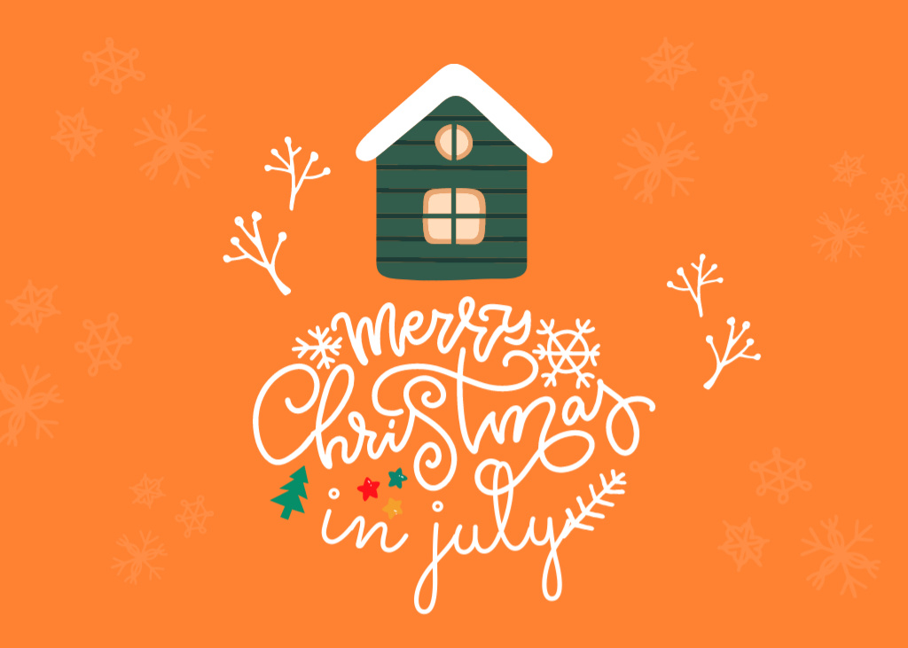 Cheery and Joyful Christmas in July Flyer 5x7in Horizontal Modelo de Design