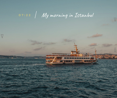 Istanbul Travelling Inspiration With Mosques In Morning Facebook Design Template
