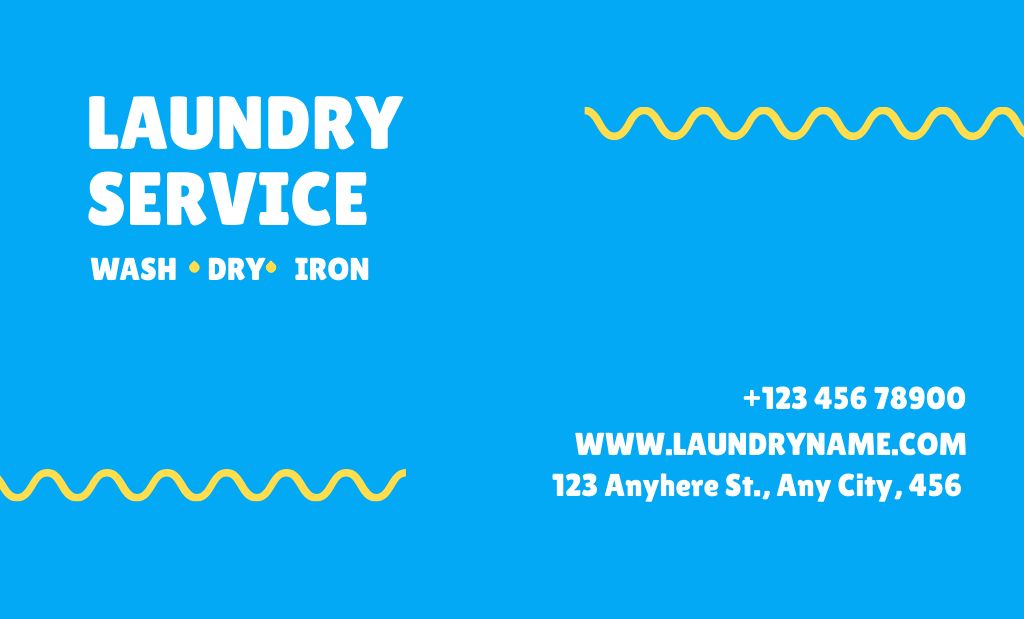 Laundry and Ironing Services Business Card 91x55mm Tasarım Şablonu