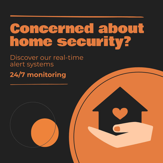 Modèle de visuel Home Security Monitoring System - Animated Post