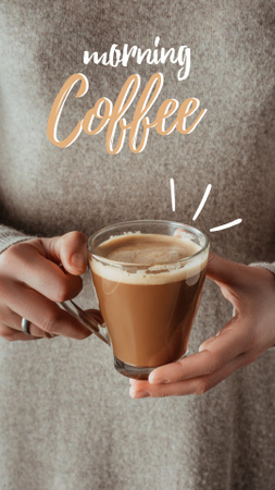 Morning with Coffee Instagram Story Modelo de Design