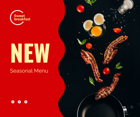 Seasonal Meal with greens and Vegetables Facebook Design Template